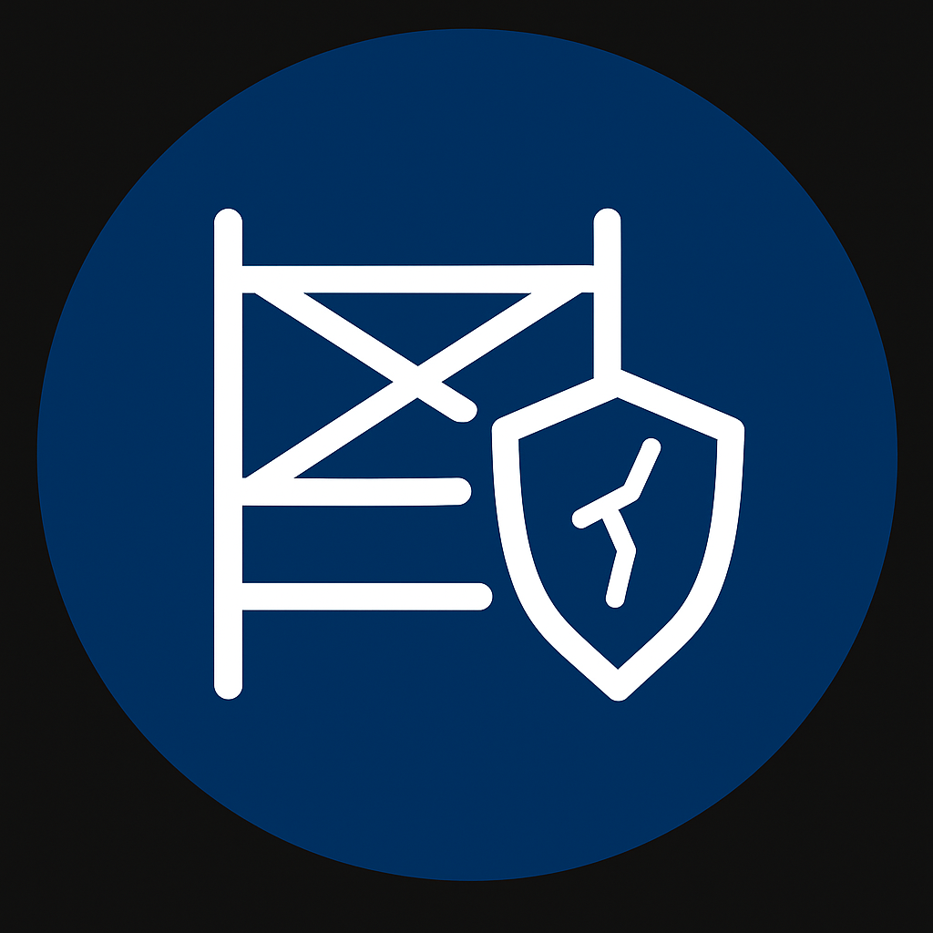 Icône échafaudage avec protection sécurisée