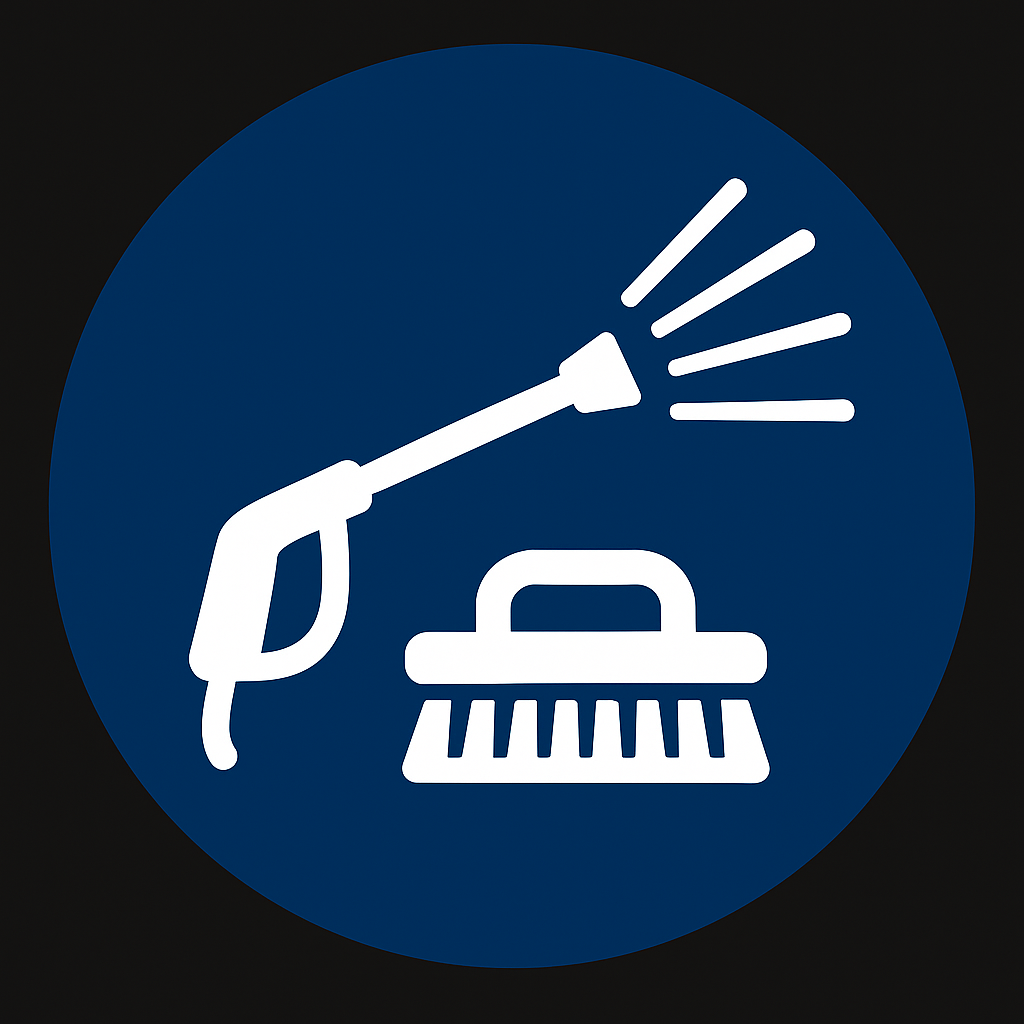 Icône nettoyage à haute pression et brosse