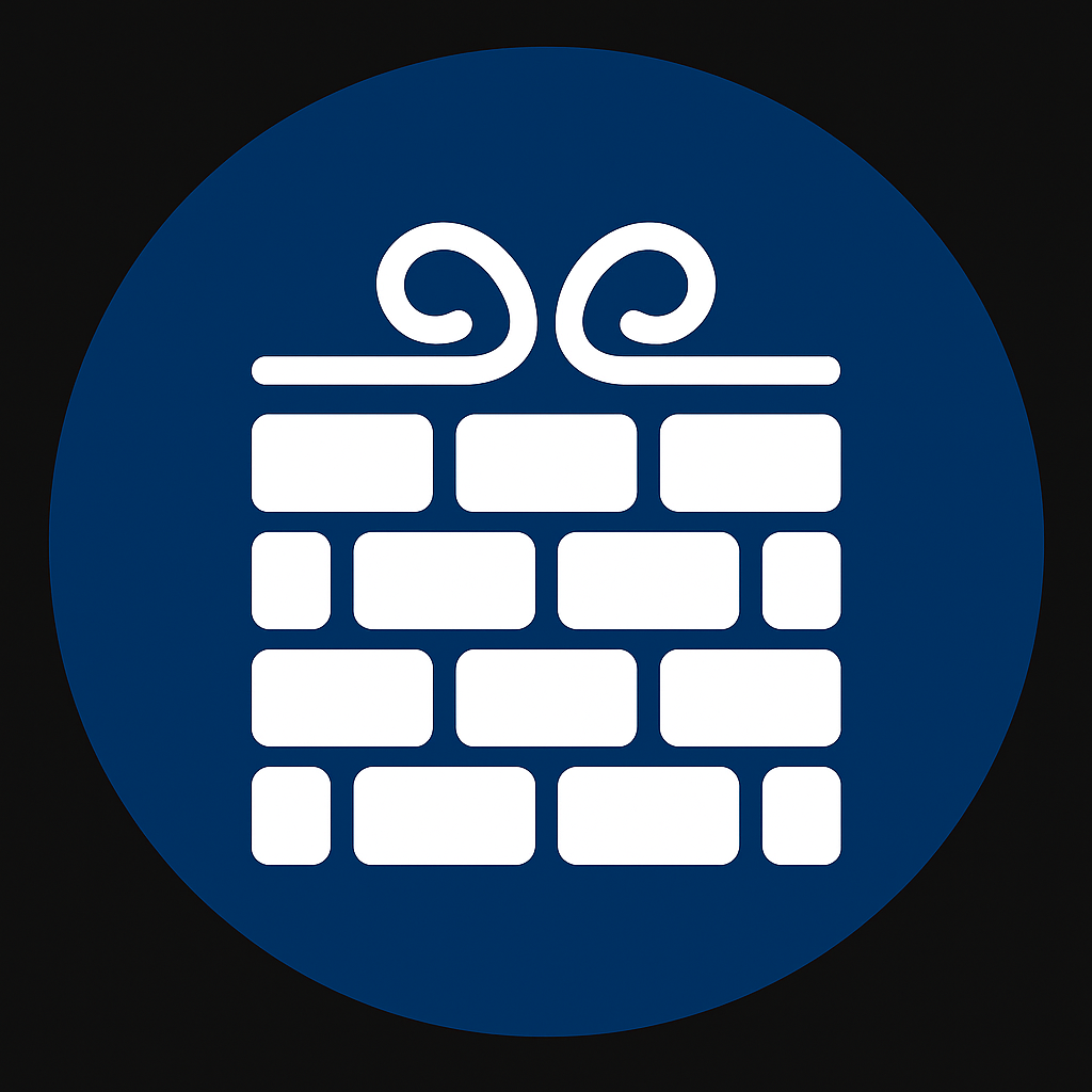 Icône mur en briques stylisé blanc avec décoration