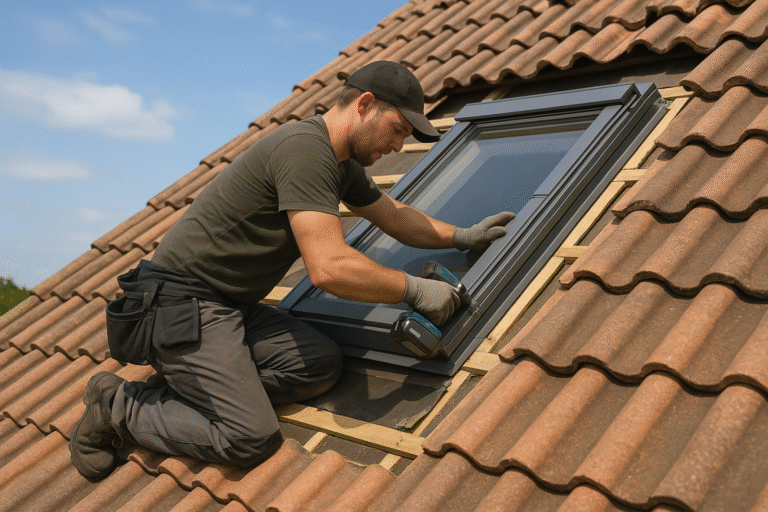 Installation d'une fenêtre de toit